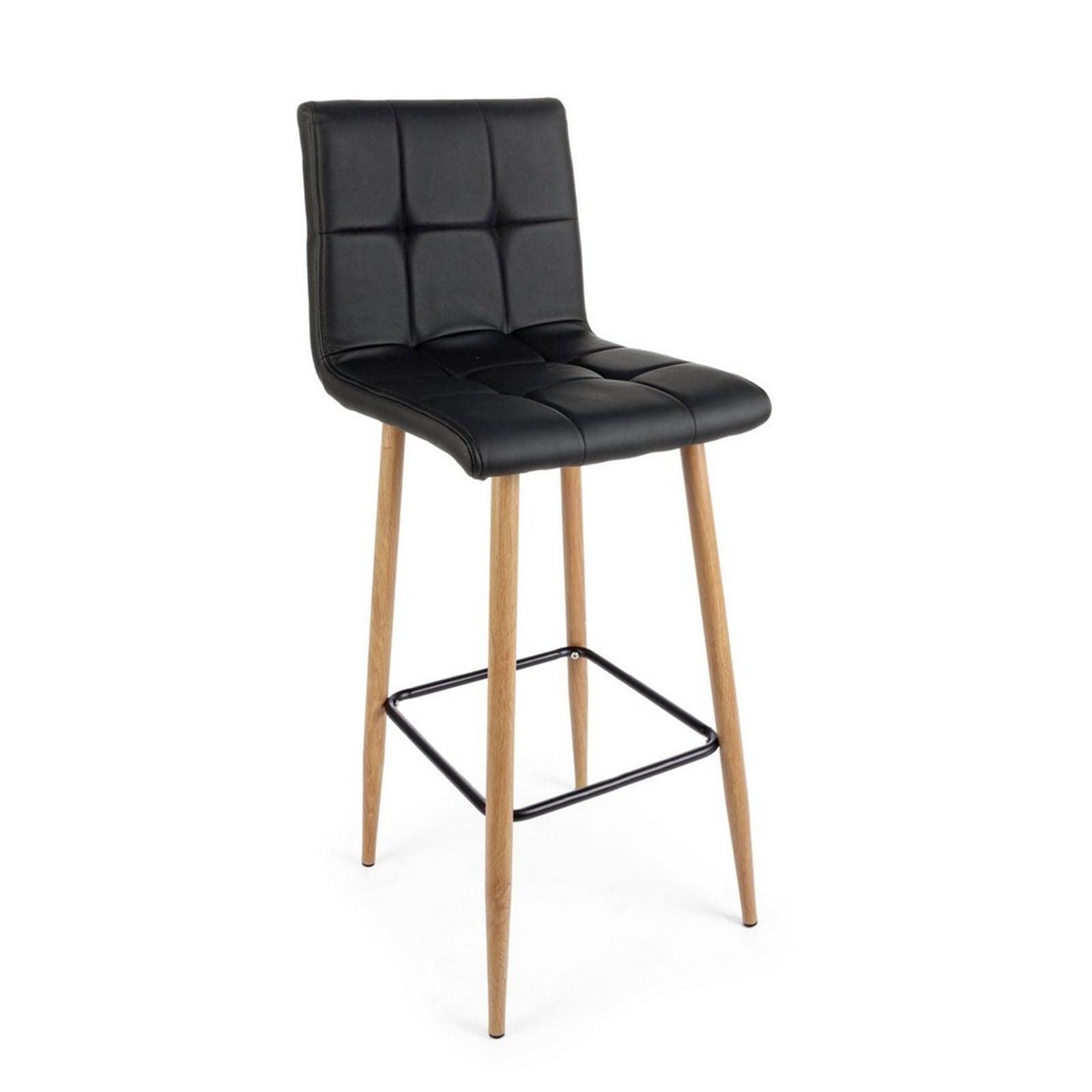 Sgabello da bar Bruce per interno, Gambe In Tubolare Di Acciaio Verniciato Effetto Legno, 46 x 40 x 108 cm - 24