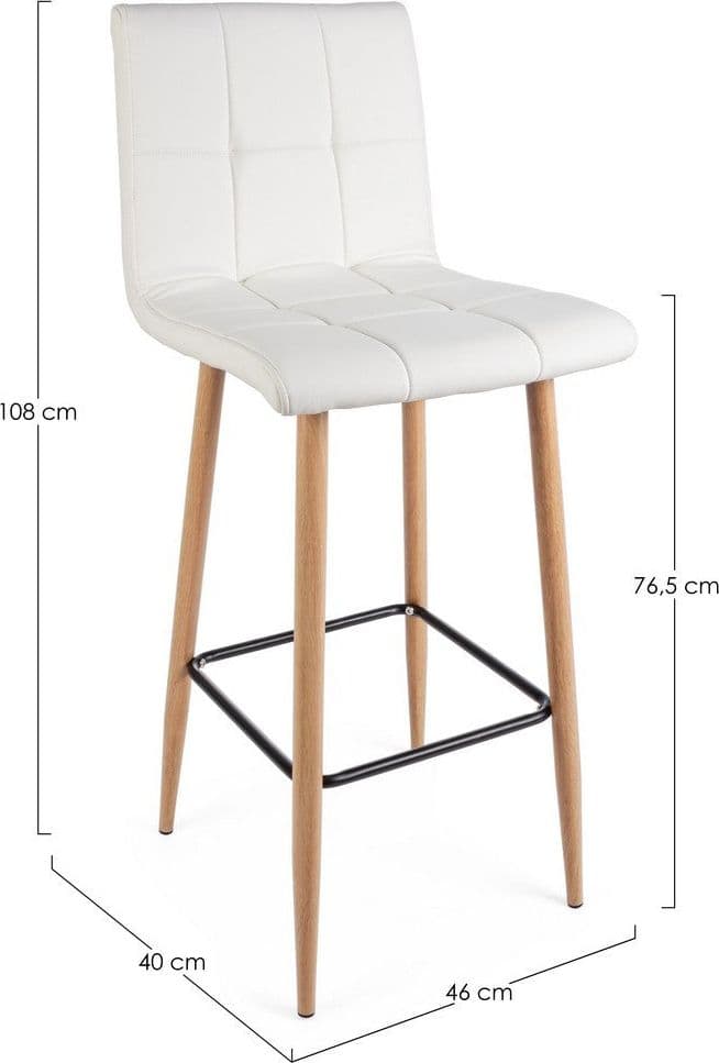 Sgabello da bar Bruce per interno, Gambe In Tubolare Di Acciaio Verniciato Effetto Legno, 46 x 40 x 108 cm in Sgabelli Decor Space - Altamura, commercioVirtuoso.it