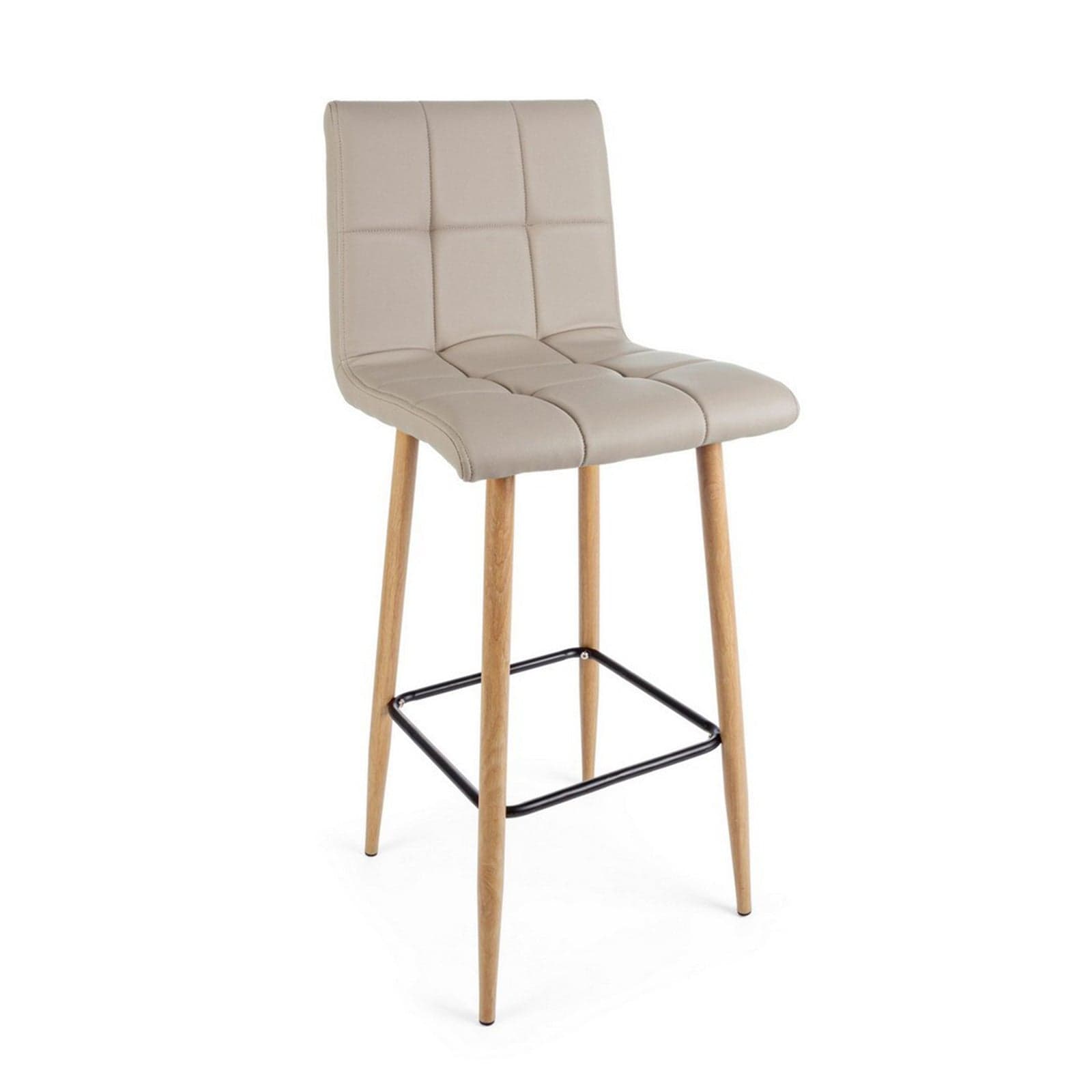 Sgabello da bar Bruce per interno, Gambe In Tubolare Di Acciaio Verniciato Effetto Legno, 46 x 40 x 108 cm in Sgabelli Decor Space - Altamura, commercioVirtuoso.it
