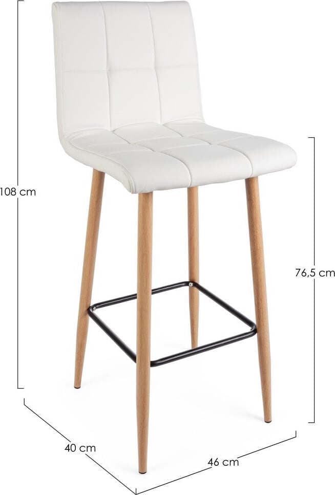 Sgabello da bar Bruce per interno, Gambe In Tubolare Di Acciaio Verniciato Effetto Legno, 46 x 40 x 108 cm Casa e cucina/Arredamento/Studio/Sedie e Sgabelli/Sgabelli Decor Space - Altamura, Commerciovirtuoso.it