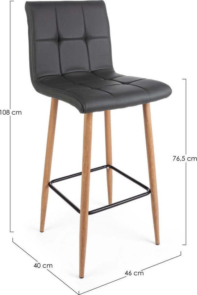 Sgabello da bar Bruce per interno, Gambe In Tubolare Di Acciaio Verniciato Effetto Legno, 46 x 40 x 108 cm Casa e cucina/Arredamento/Studio/Sedie e Sgabelli/Sgabelli Decor Space - Altamura, Commerciovirtuoso.it