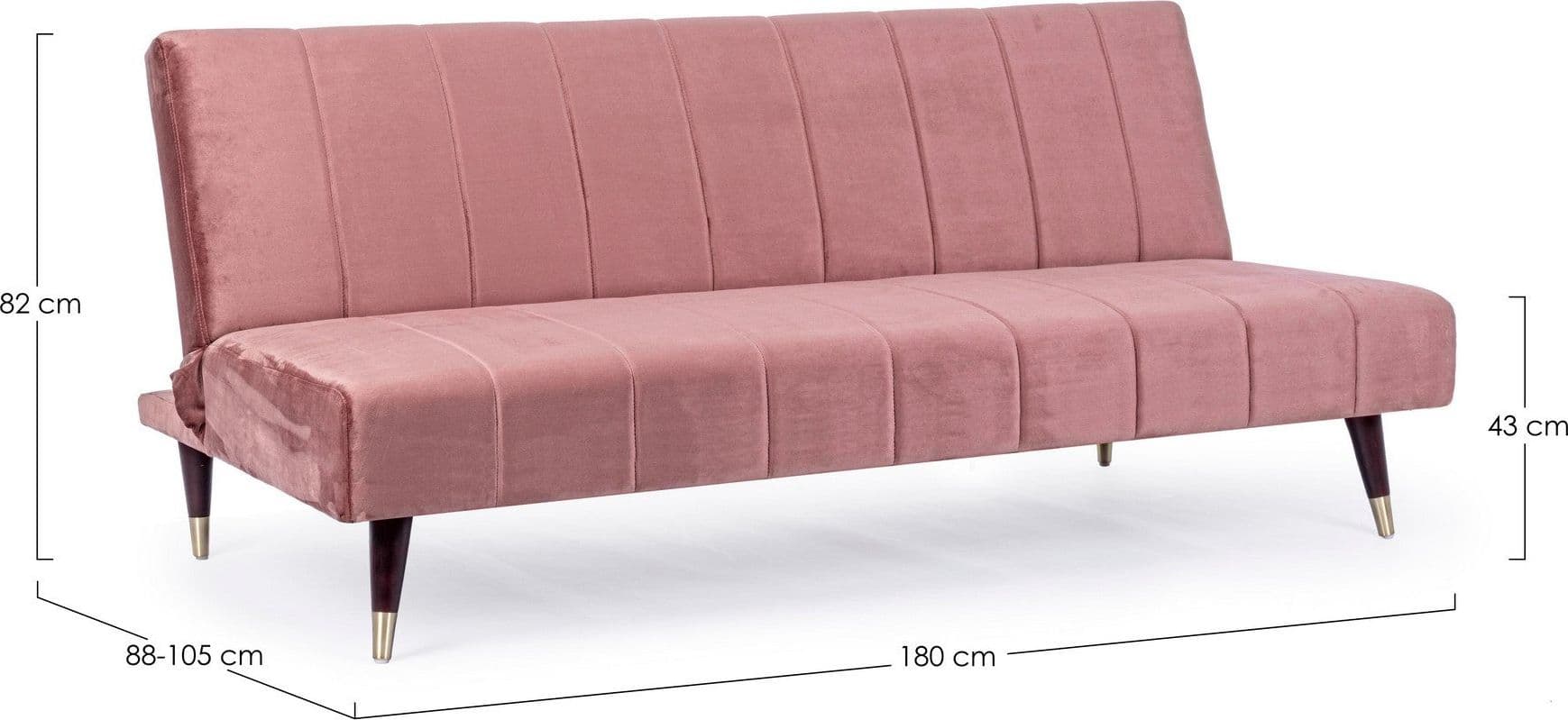 Divano letto "Alma" da 3 posti, struttura in legno di eucalipto, 180 x 88 x 82 h cm in Divani Decor Space - Altamura, commercioVirtuoso.it
