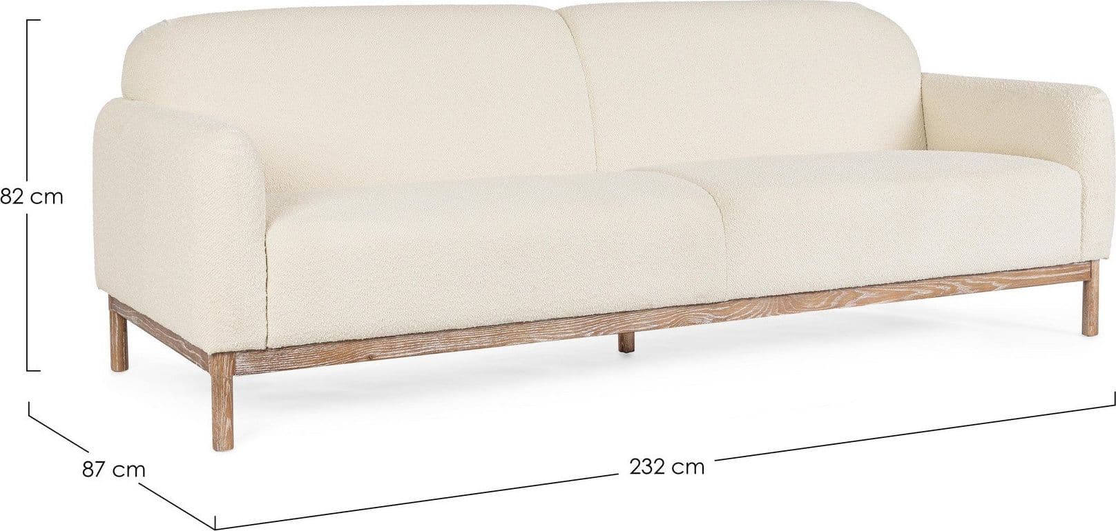 Divano 3 Posti "Detroit" per interno, Struttura In Legno Di Frassino 232 x 87 x 82 h cm Casa e cucina/Arredamento/Soggiorno/Divani Decor Space - Altamura, Commerciovirtuoso.it