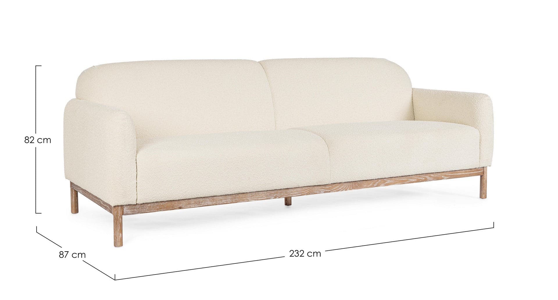 Divano 3 Posti "Detroit" per interno, Struttura In Legno Di Frassino 232 x 87 x 82 h cm Casa e cucina/Arredamento/Soggiorno/Divani Decor Space - Altamura, Commerciovirtuoso.it