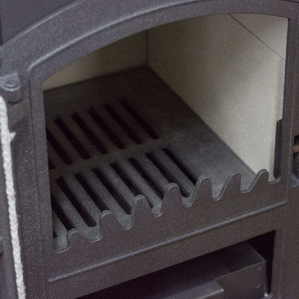 Stufa a legna "Koral" 8 kW in acciaio verniciato caminetto h 94 cm in Impianti di riscaldamento a combustibile solido Decor Space - Altamura, commercioVirtuoso.it