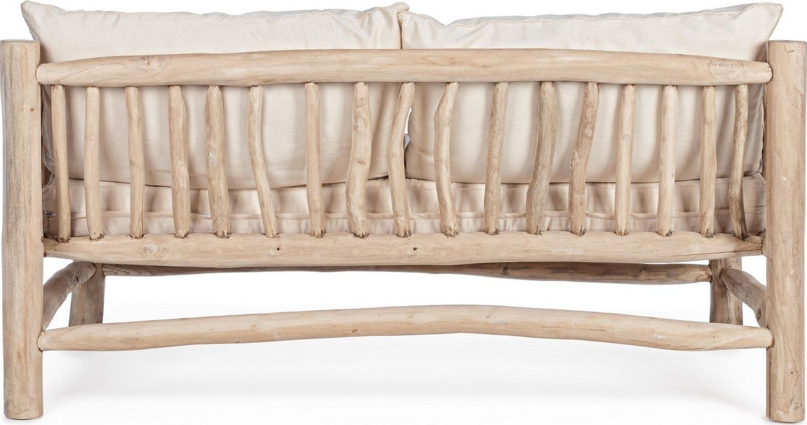 Divano "Sahel" per interno, Rami Di Teak Con Finitura Naturale 140 x 75 x 80 h cm in Divani Decor Space - Altamura, commercioVirtuoso.it
