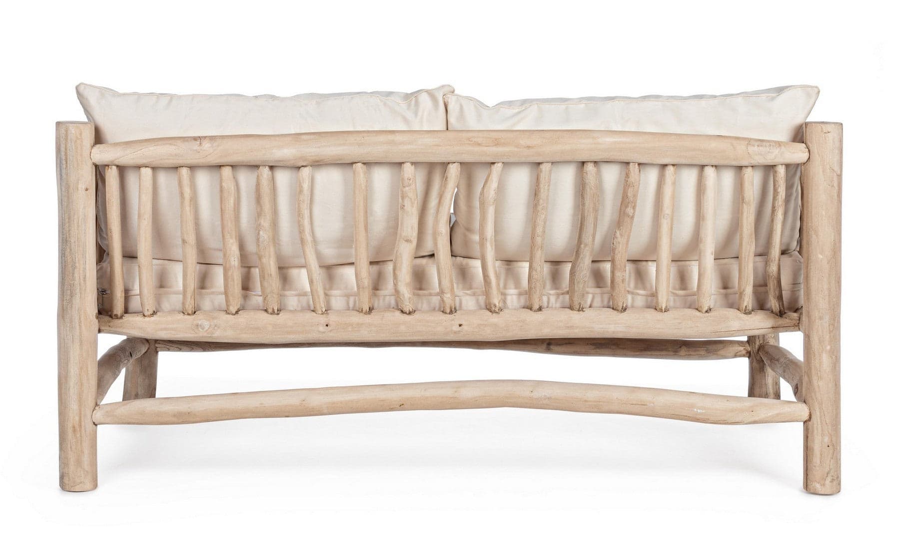 Divano "Sahel" per interno, Rami Di Teak Con Finitura Naturale 140 x 75 x 80 h cm in Divani Decor Space - Altamura, commercioVirtuoso.it