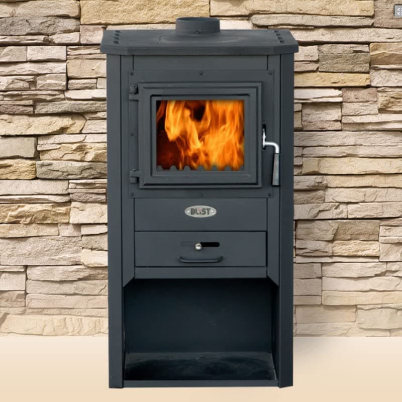 Stufa a legna "Kursal" 9 kW in acciaio verniciato caminetto h 93 cm - 5