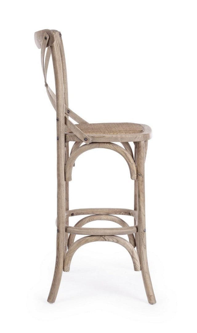 Sgabello da bar Cross per interno, Struttura In Legno Di Olmo, 50 x 52 x 118 cm in Sgabelli Decor Space - Altamura, commercioVirtuoso.it