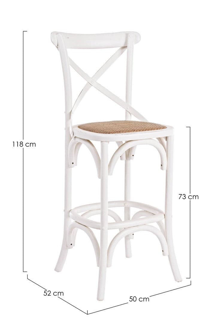 Sgabello da bar Cross per interno, Struttura In Legno Di Olmo, 50 x 52 x 118 cm in Sgabelli Decor Space - Altamura, commercioVirtuoso.it