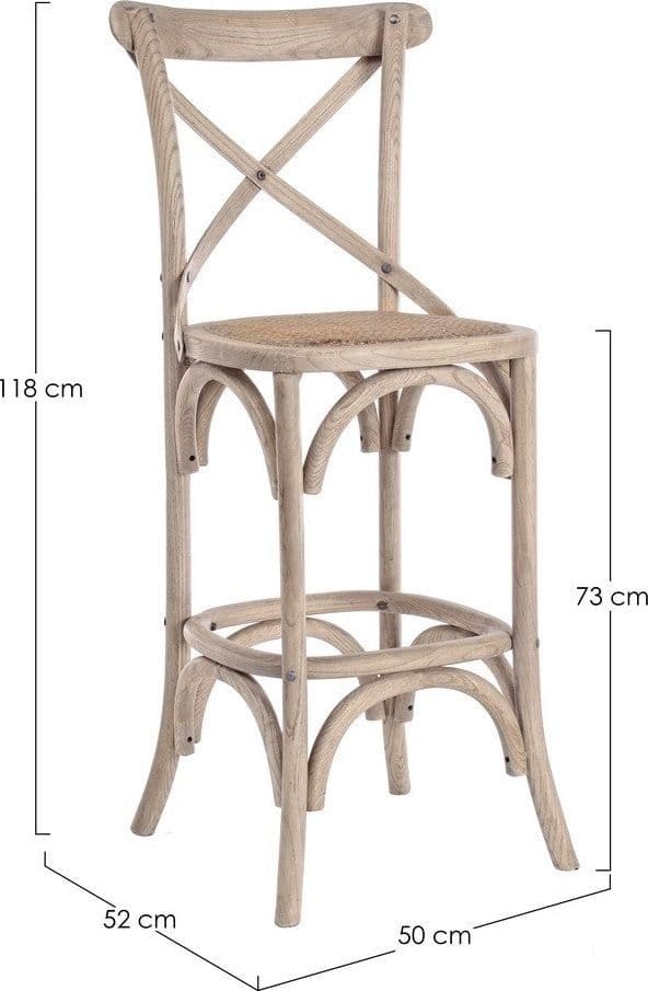 Sgabello da bar Cross per interno, Struttura In Legno Di Olmo, 50 x 52 x 118 cm in Sgabelli Decor Space - Altamura, commercioVirtuoso.it