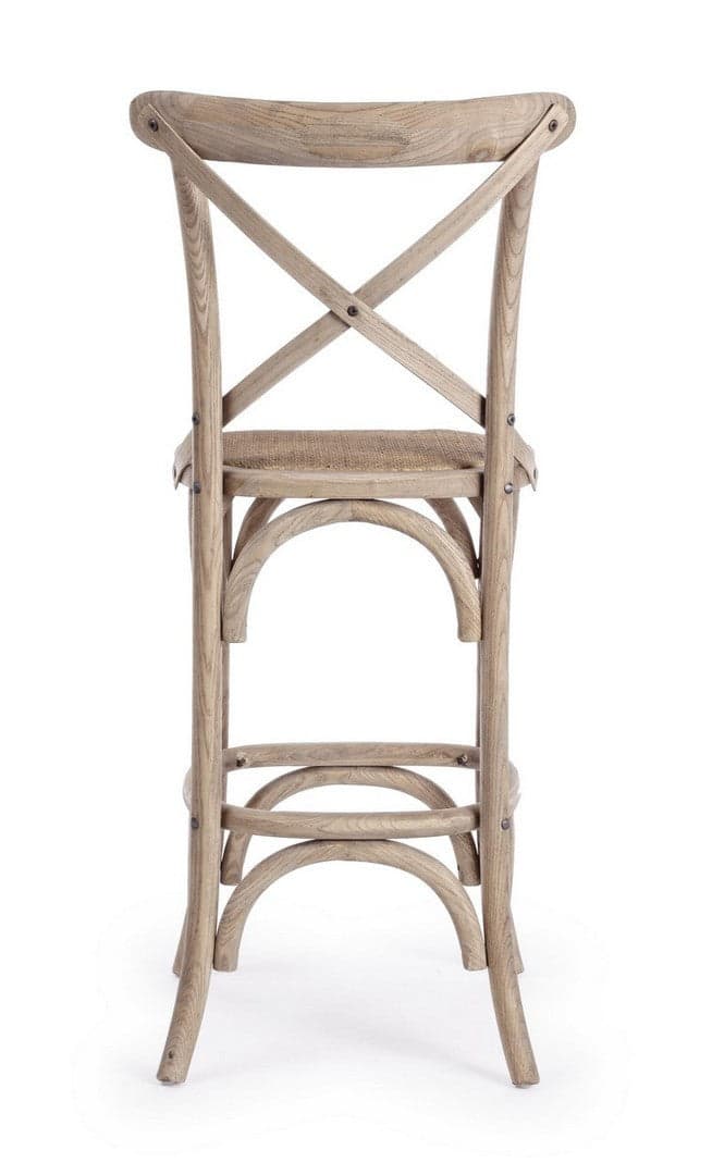 Sgabello da bar Cross per interno, Struttura In Legno Di Olmo, 50 x 52 x 118 cm in Sgabelli Decor Space - Altamura, commercioVirtuoso.it