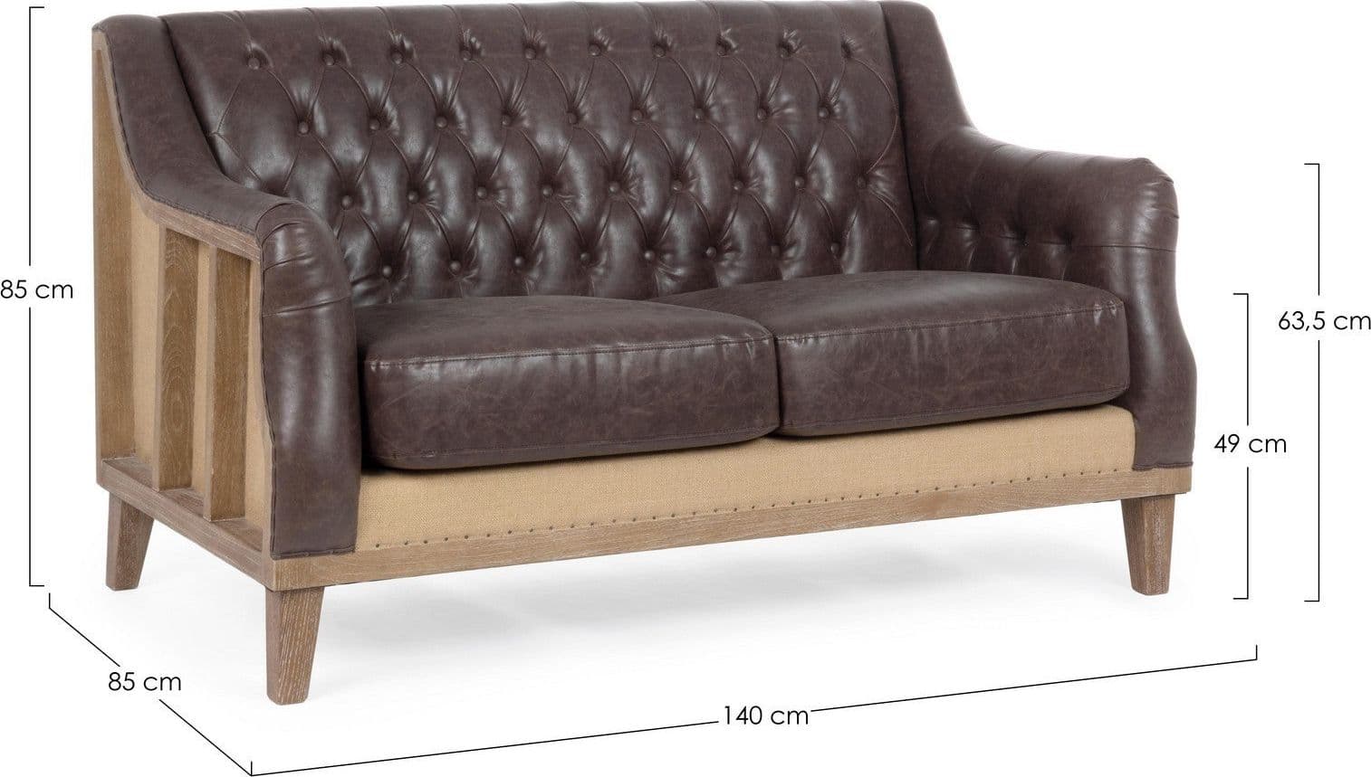 Divano 3 Posti "Raymond" per interno, Struttura E Schienale In Legno Di Frassino, 194,5 x 85 x 85 h cm Casa e cucina/Arredamento/Soggiorno/Divani Decor Space - Altamura, Commerciovirtuoso.it