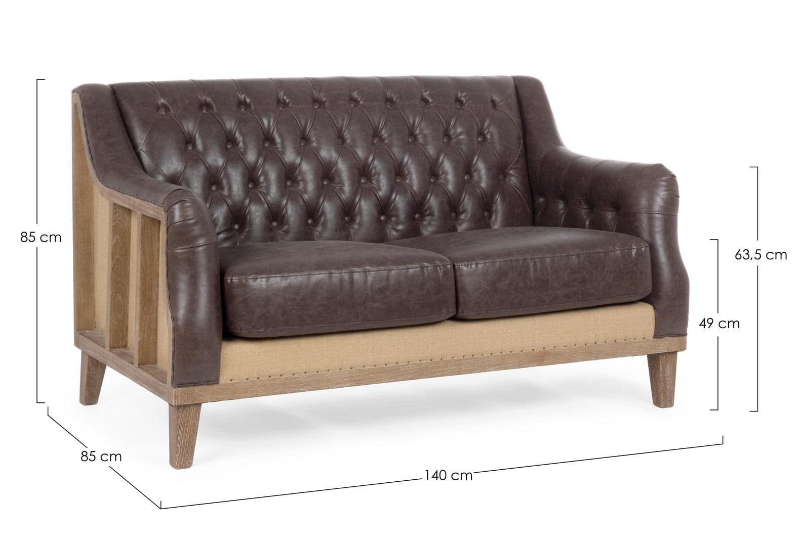 Divano 3 Posti "Raymond" per interno, Struttura E Schienale In Legno Di Frassino, 194,5 x 85 x 85 h cm Casa e cucina/Arredamento/Soggiorno/Divani Decor Space - Altamura, Commerciovirtuoso.it