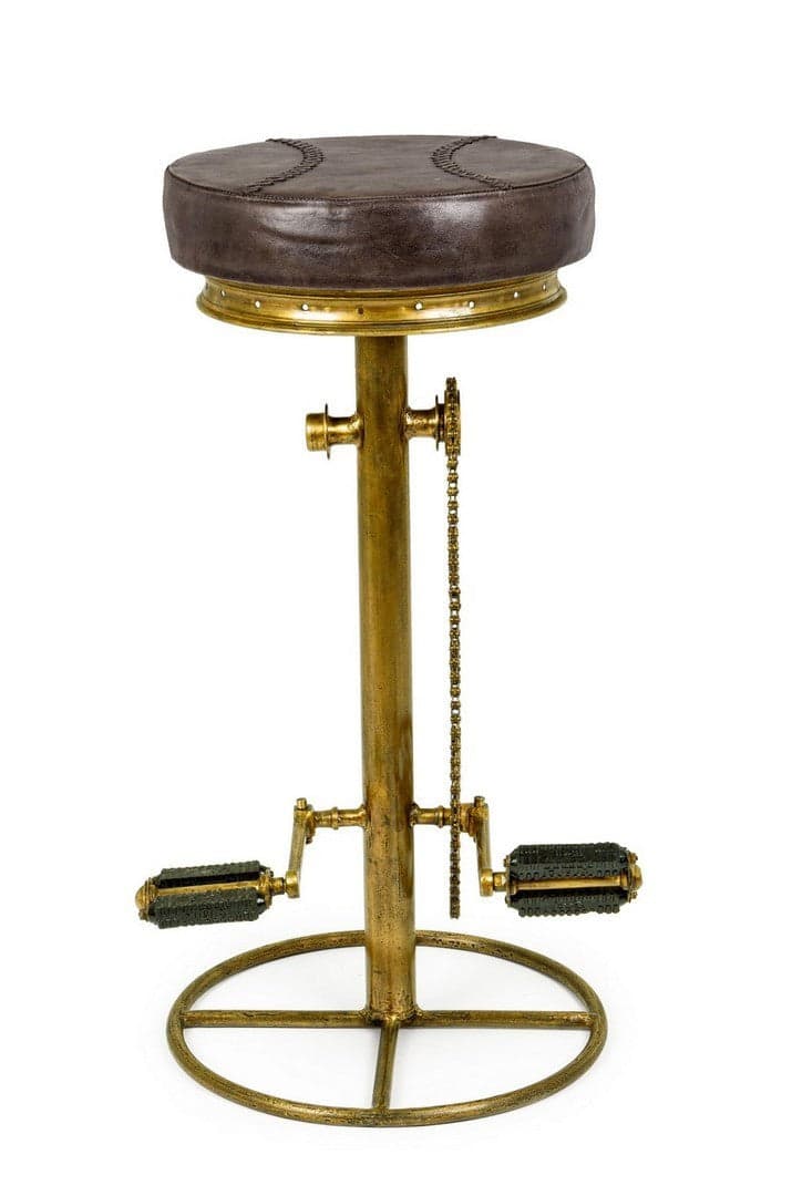 Sgabello da bar Cycle per interno, Struttura In Acciaio Con Finitura Oro, 42 x 42 x 80 cm in Sgabelli Decor Space - Altamura, commercioVirtuoso.it