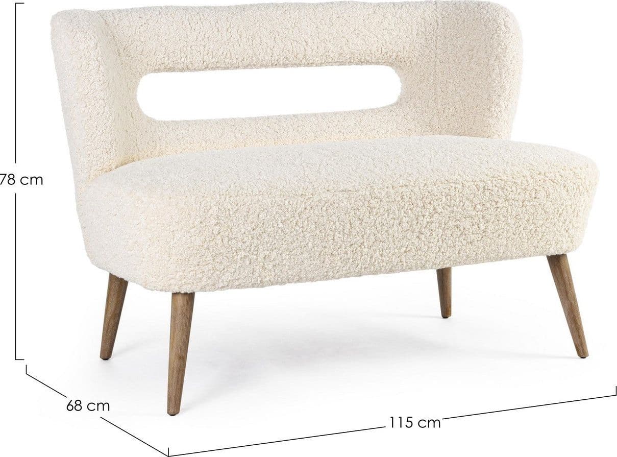 Divano 2 Posti "Cortina" per interno, Struttura In Legno Di Pino 115 x 68 x 78 h cm in Divani Decor Space - Altamura, commercioVirtuoso.it