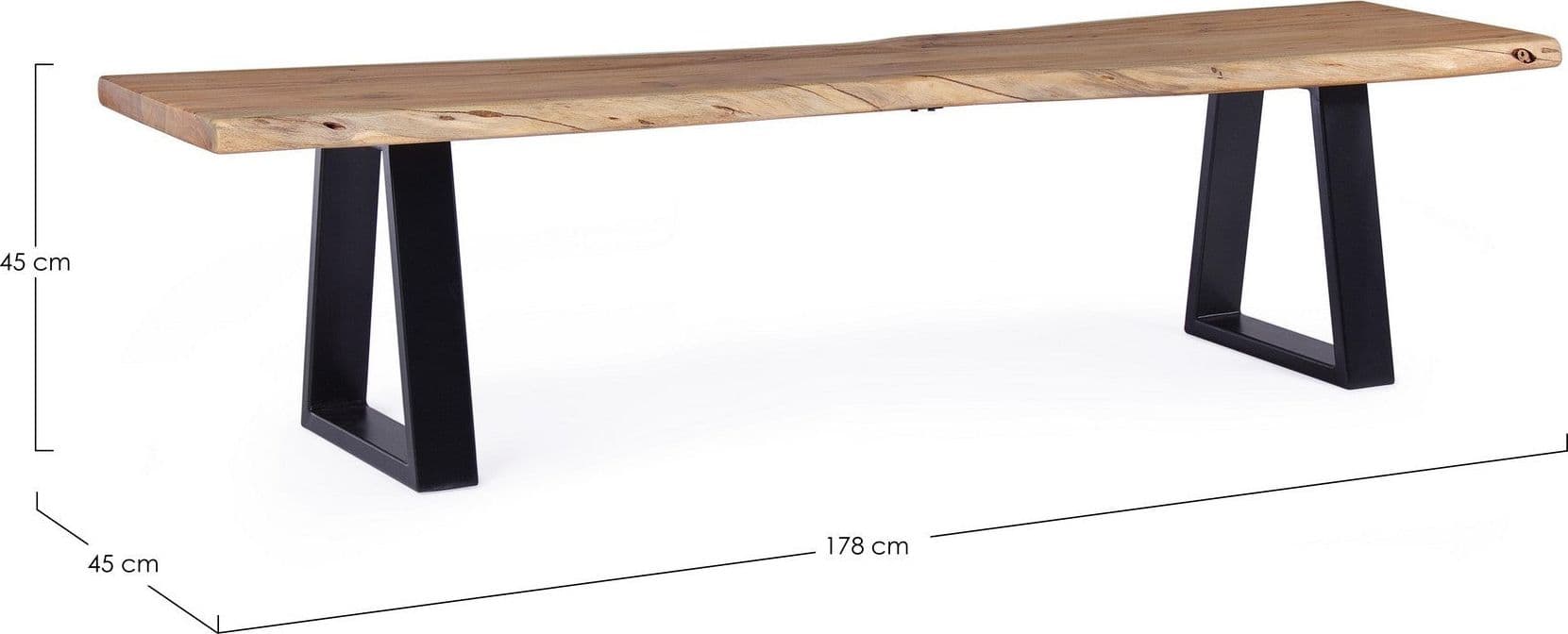 Panca "Artur" per interno, con Struttura In Legno Di Acacia, da 178x45x45h cm in Panche contenitore Decor Space - Altamura, commercioVirtuoso.it