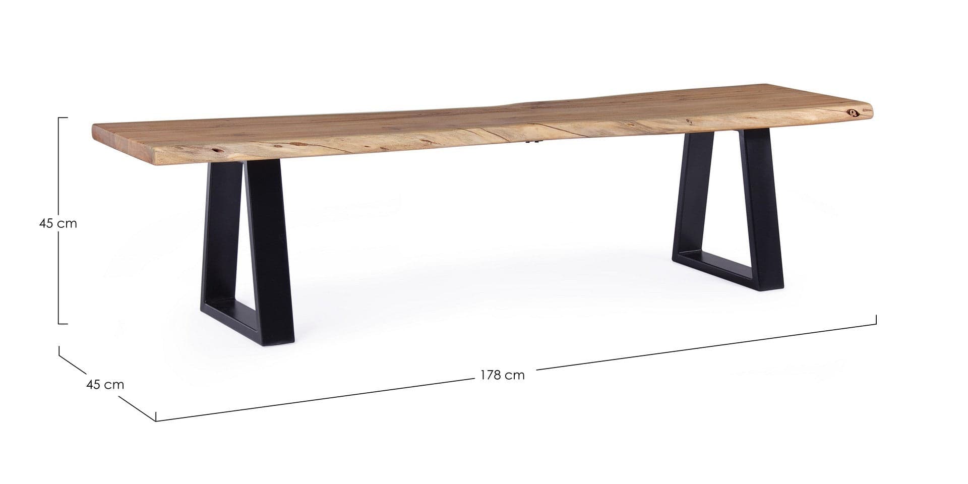 Panca "Artur" per interno, con Struttura In Legno Di Acacia, da 178x45x45h cm in Panche contenitore Decor Space - Altamura, commercioVirtuoso.it