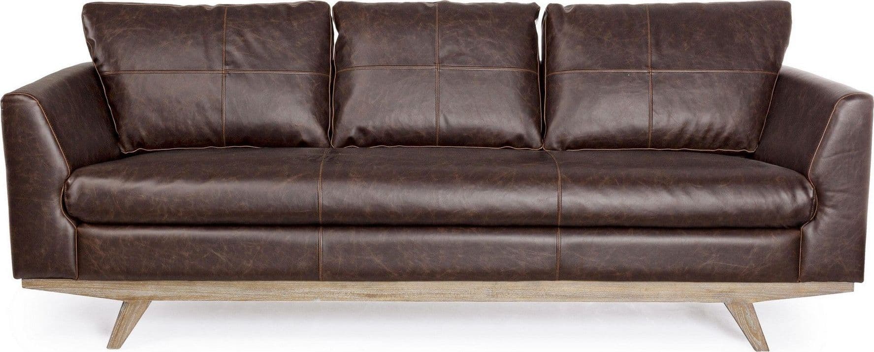 Divano 3 Posti "Johnston" per interno, Struttura In Legno Di Quercia, Rivestimento In Ecopelle(Pu) 213 x 90 x 82 h cm in Divani Decor Space - Altamura, commercioVirtuoso.it