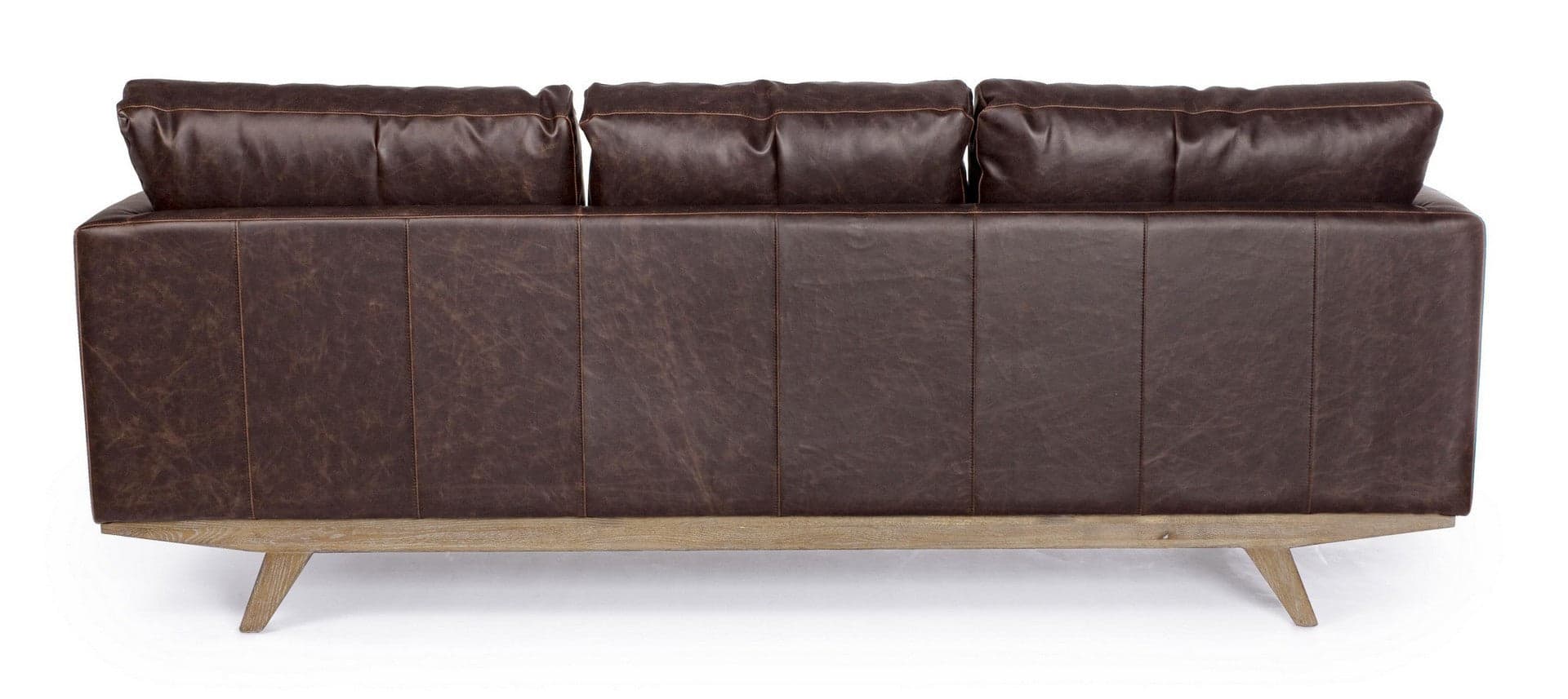 Divano 3 Posti "Johnston" per interno, Struttura In Legno Di Quercia, Rivestimento In Ecopelle(Pu) 213 x 90 x 82 h cm in Divani Decor Space - Altamura, commercioVirtuoso.it