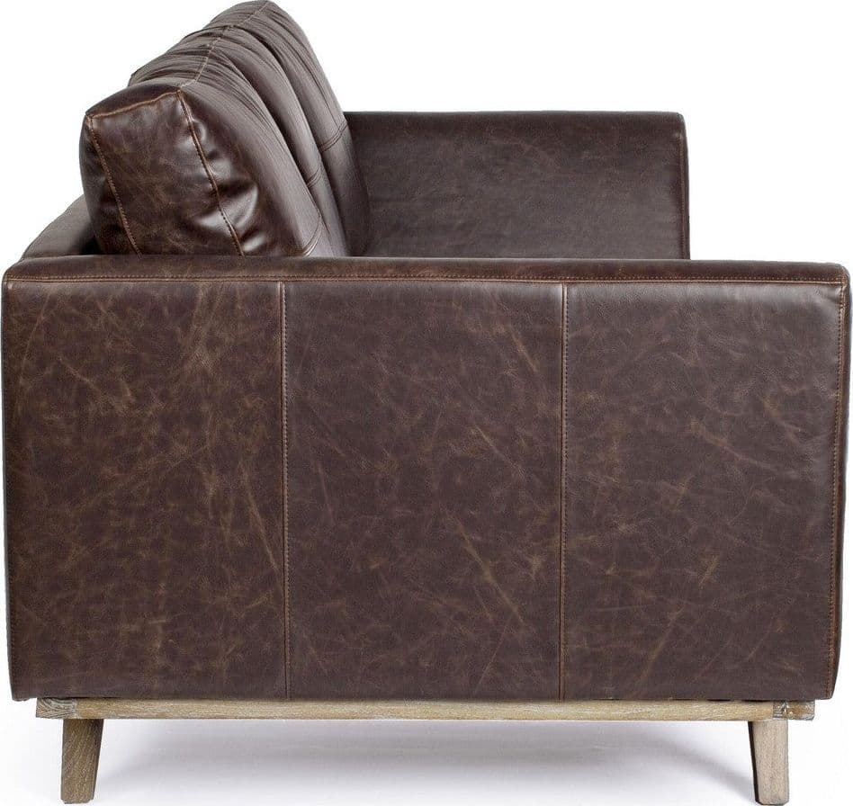 Divano 3 Posti "Johnston" per interno, Struttura In Legno Di Quercia, Rivestimento In Ecopelle(Pu) 213 x 90 x 82 h cm in Divani Decor Space - Altamura, commercioVirtuoso.it