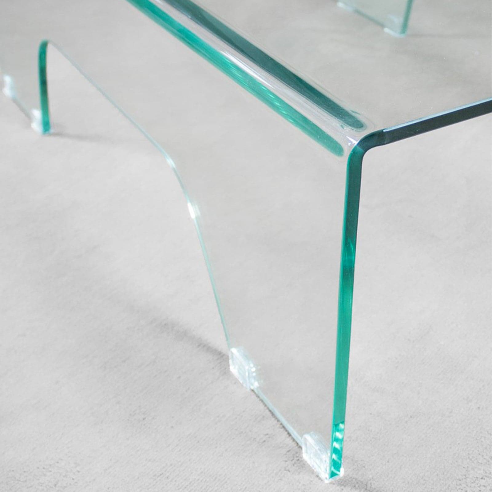 Tavolino fisso, in vetro trasparente, per arredamento interni 120 cm in Credenze Decor Space - Altamura, commercioVirtuoso.it