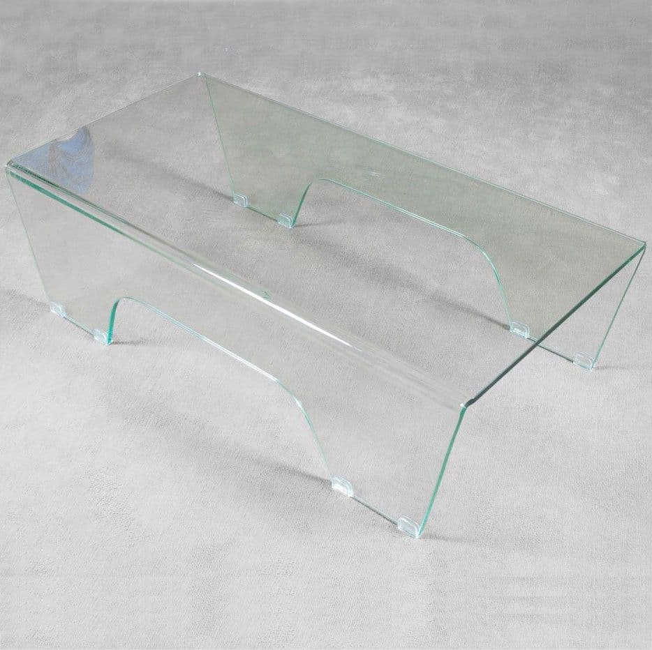 Tavolino fisso, in vetro trasparente, per arredamento interni 120 cm in Credenze Decor Space - Altamura, commercioVirtuoso.it