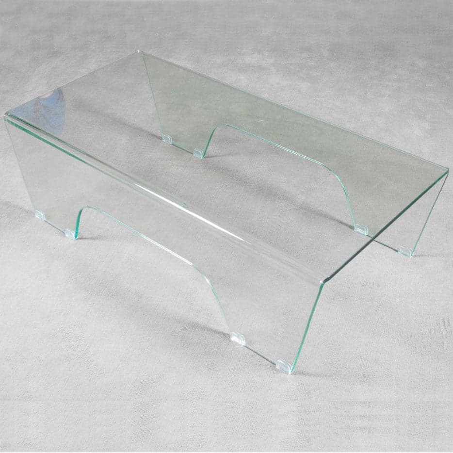 Tavolino fisso, in vetro trasparente, per arredamento interni 120 cm in Credenze Decor Space - Altamura, commercioVirtuoso.it