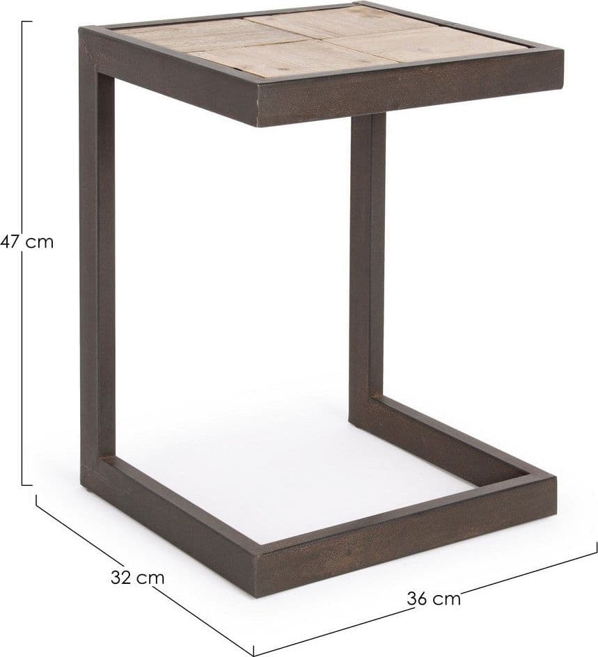 Sgabello per interno "Blocks" Struttura In Acciaio, Ripiano In Legno Di Abete (Non Massiccio), 36 x 32 x 47 h cm in Sgabelli Decor Space - Altamura, commercioVirtuoso.it