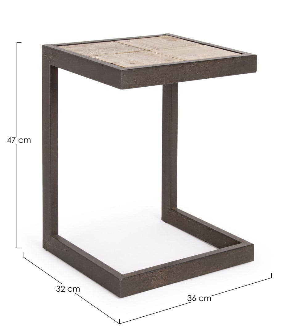 Sgabello per interno "Blocks" Struttura In Acciaio, Ripiano In Legno Di Abete (Non Massiccio), 36 x 32 x 47 h cm in Sgabelli Decor Space - Altamura, commercioVirtuoso.it