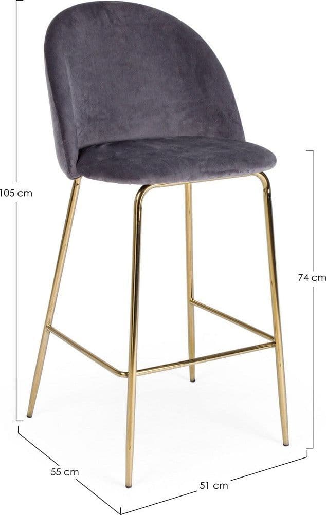 Sgabello da bar Carry per interno, Struttura In Acciaio E Compensato, 38 x  x 38 x 75 cm - 22