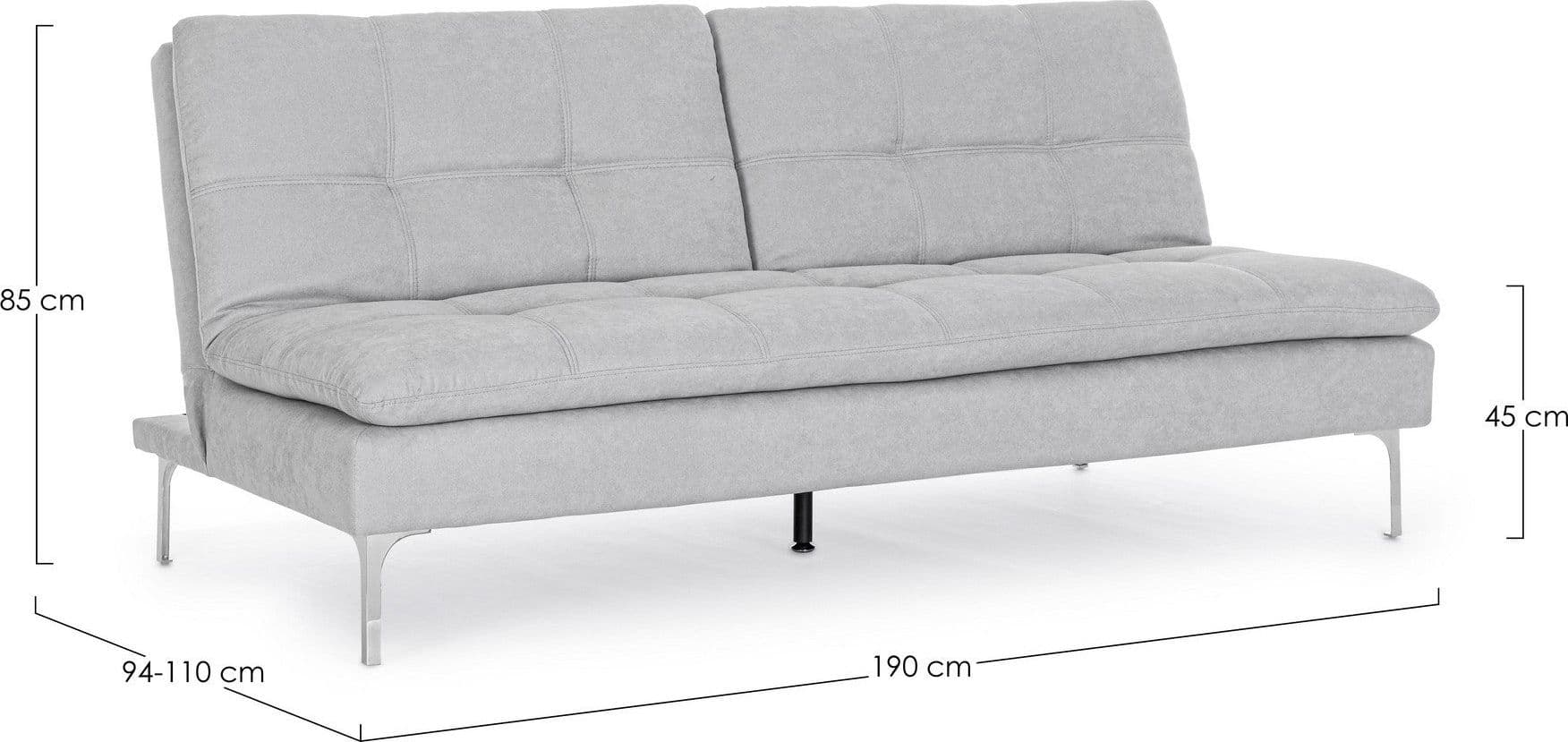 Divano letto "Leon" da 3 posti, con struttura in legno di eucalipto, 190 x 94 x 85 cm Casa e cucina/Arredamento/Soggiorno/Divani Decor Space - Altamura, Commerciovirtuoso.it