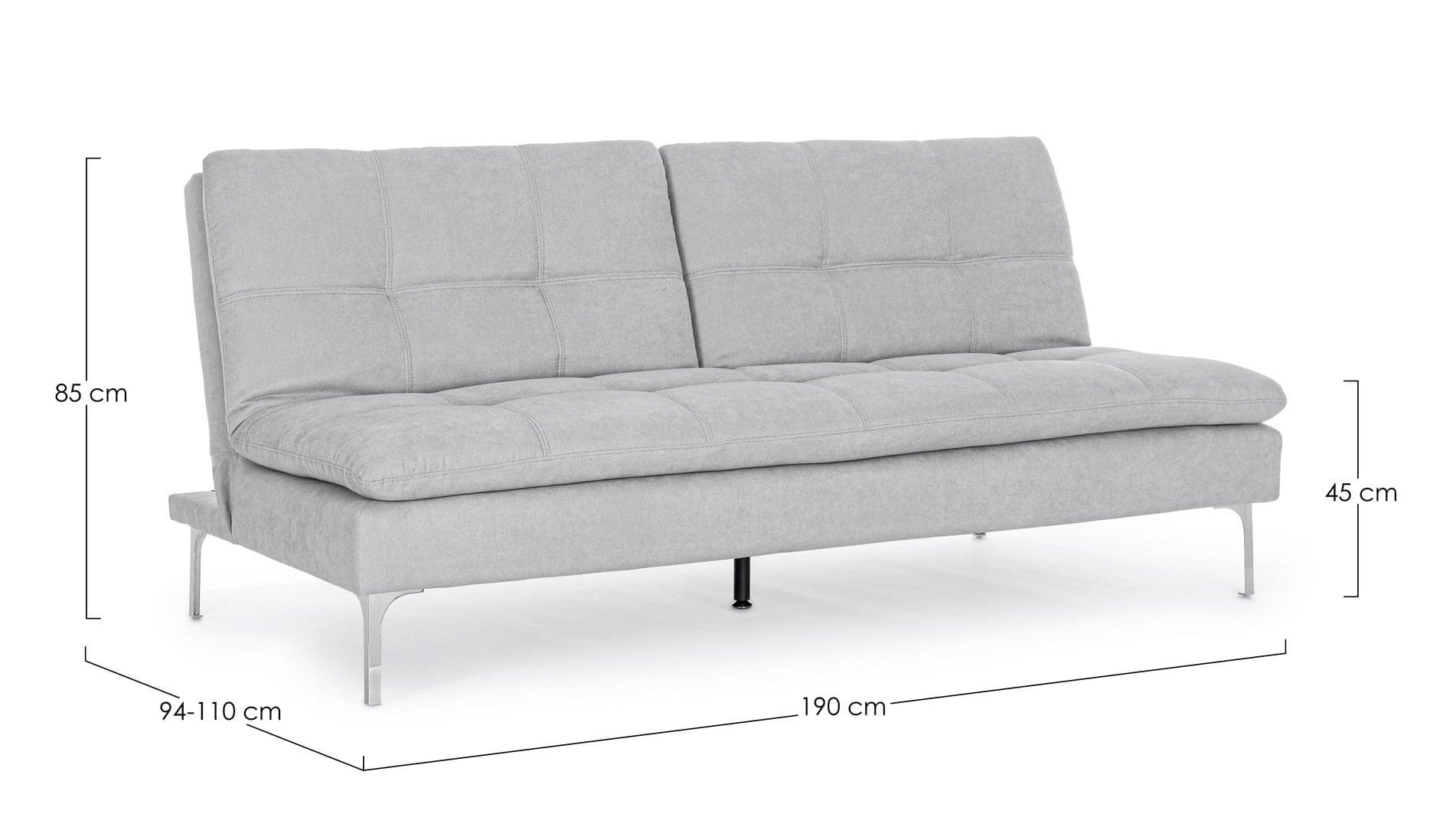 Divano letto "Leon" da 3 posti, con struttura in legno di eucalipto, 190 x 94 x 85 cm Casa e cucina/Arredamento/Soggiorno/Divani Decor Space - Altamura, Commerciovirtuoso.it