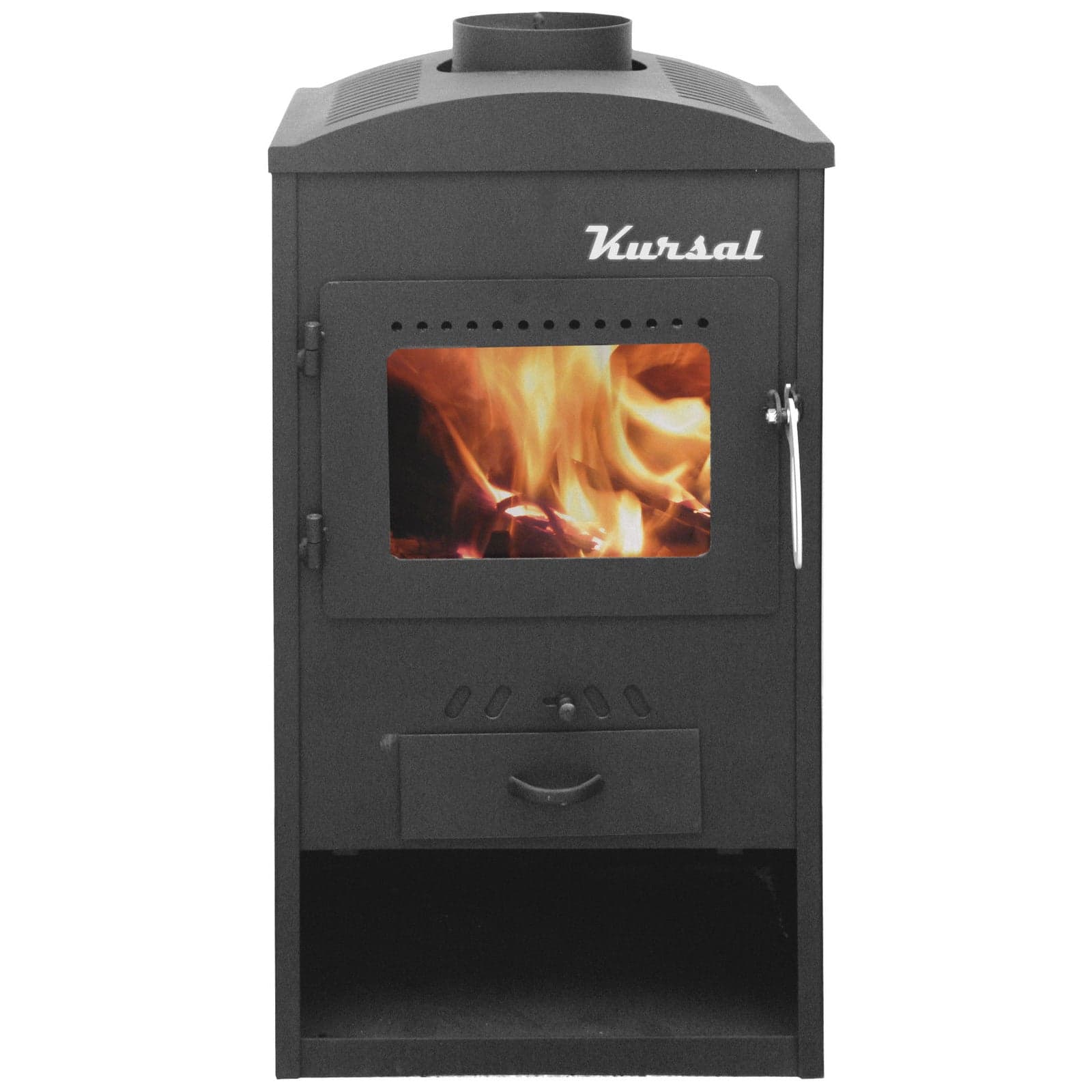 Stufa a legna "Kursal" 6 kW in acciaio verniciato caminetto h 78 cm in Impianti di riscaldamento a combustibile solido Decor Space - Altamura, commercioVirtuoso.it