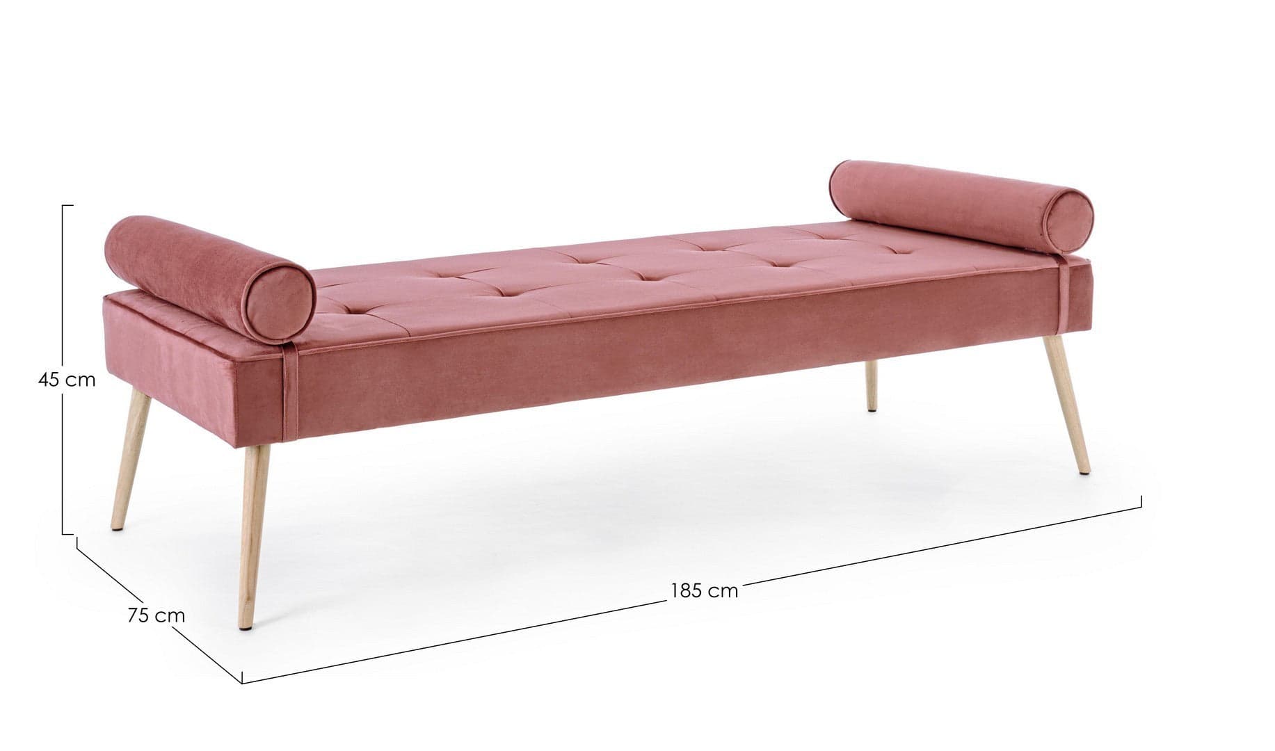 Divano "Gjsel" per interno, Struttura In Legno Di Pino E Compensato 185 x 75 x 45 h cm in Divani Decor Space - Altamura, commercioVirtuoso.it