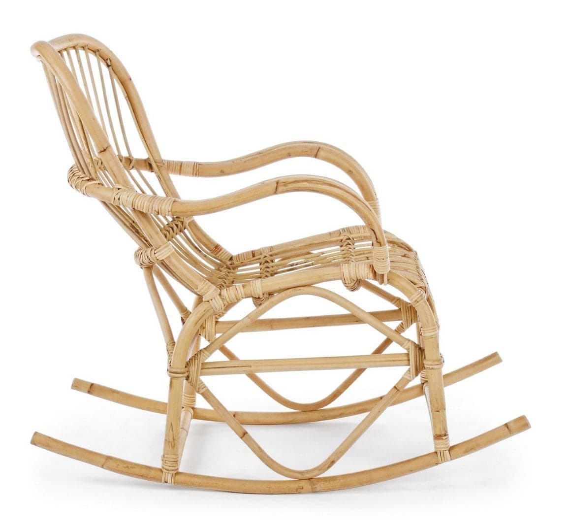 Poltrona a dondolo "Casimira" per interno, in Rattan Naturale h 88 cm Casa e cucina/Arredamento/Soggiorno/Poltrone e sedie/Poltrone Decor Space - Altamura, Commerciovirtuoso.it