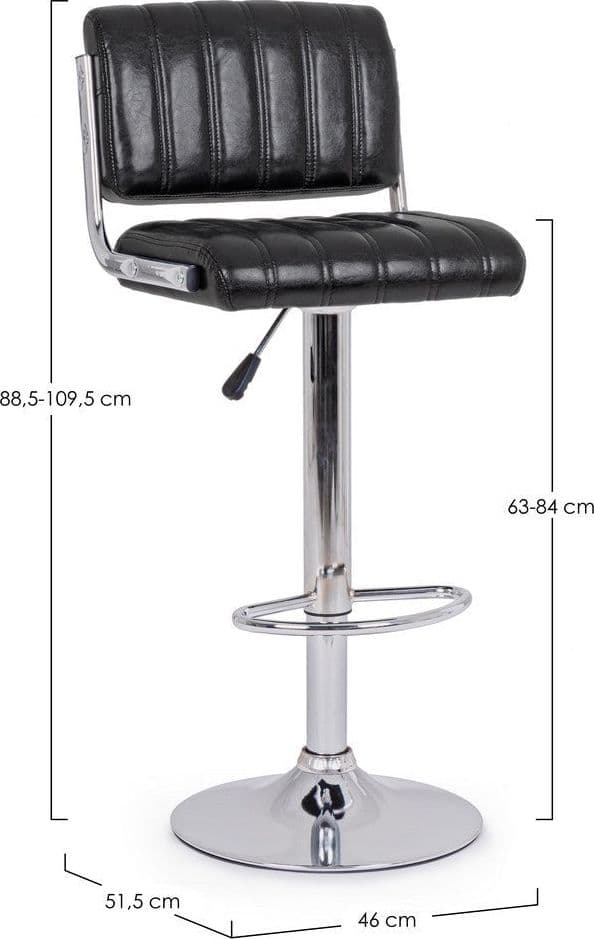 Sgabello da bar Barclay per interno, Struttura In Acciaio Cromato, 46 x 52 x 88,5/109,5 cm in Sgabelli Decor Space - Altamura, commercioVirtuoso.it