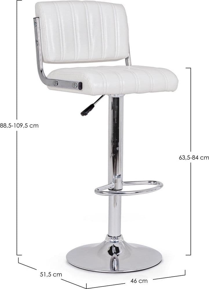 Sgabello da bar Barclay per interno, Struttura In Acciaio Cromato, 46 x 52 x 88,5/109,5 cm in Sgabelli Decor Space - Altamura, commercioVirtuoso.it