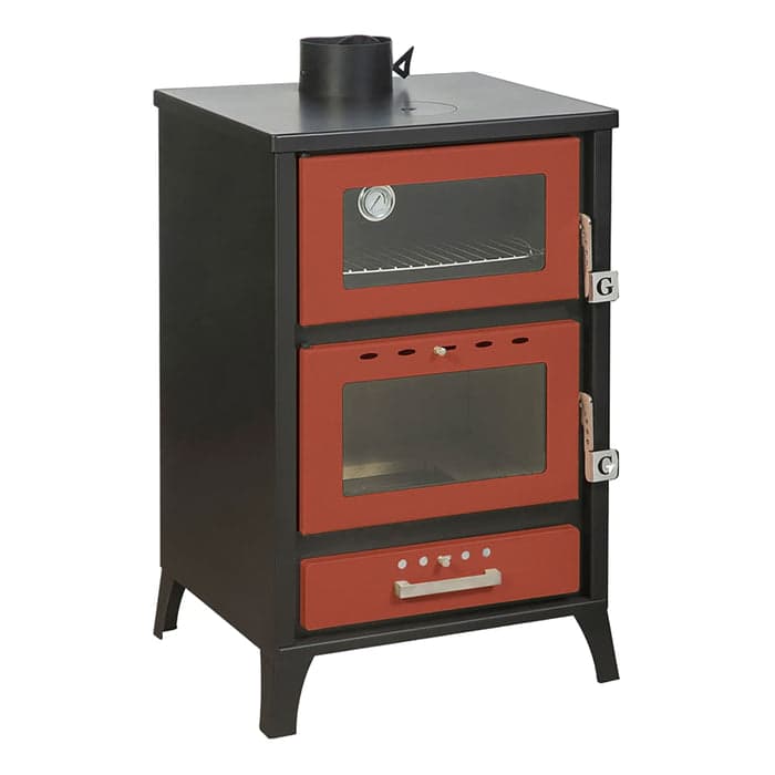 Stufa a legna "Marika" 22 kw con forno in acciaio verniciato h 91,5 cm in Impianti di riscaldamento a combustibile solido Decor Space - Altamura, commercioVirtuoso.it