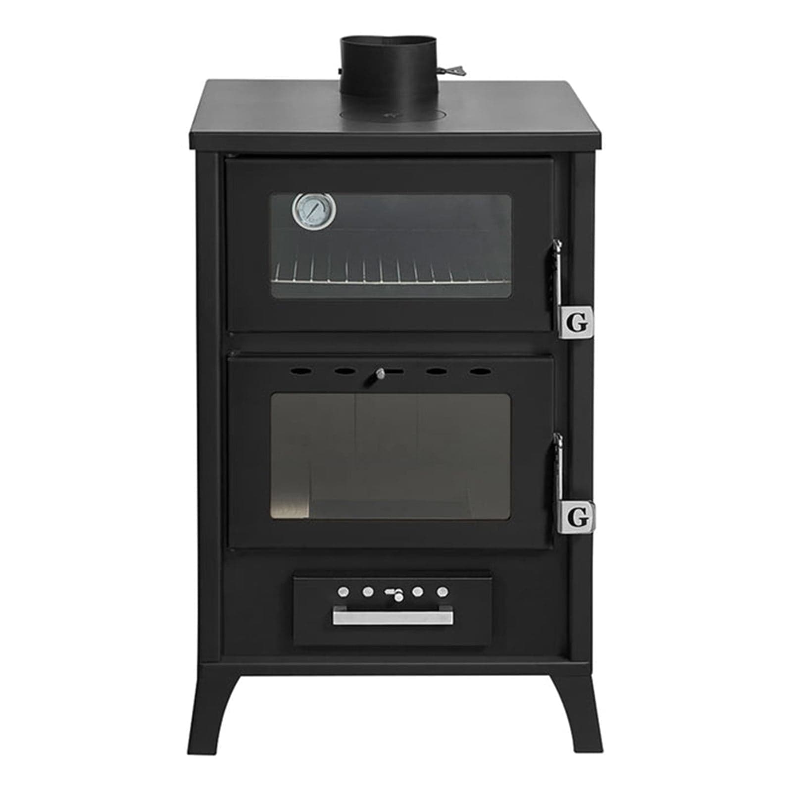 Stufa a legna "Marika" 22 kw con forno in acciaio verniciato h 91,5 cm in Impianti di riscaldamento a combustibile solido Decor Space - Altamura, commercioVirtuoso.it