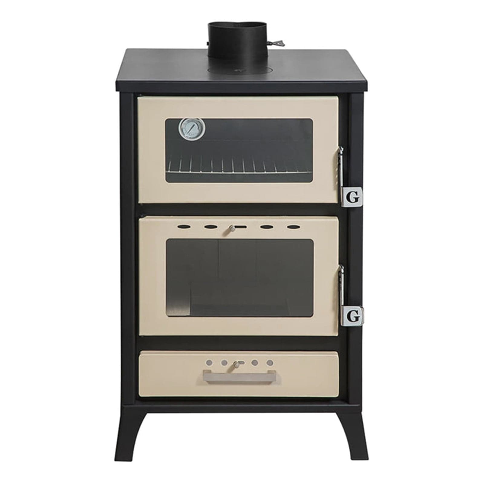 Stufa a legna "Marika" 22 kw con forno in acciaio verniciato h 91,5 cm in Impianti di riscaldamento a combustibile solido Decor Space - Altamura, commercioVirtuoso.it