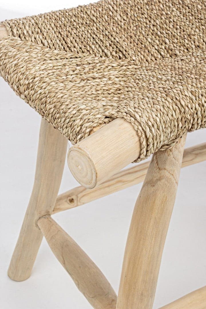 Sgabello per interno "Belinda" Struttura In Rami Di Teak, Finitura Naturale, 60 x 38 x 45 h cm in Sgabelli Decor Space - Altamura, commercioVirtuoso.it
