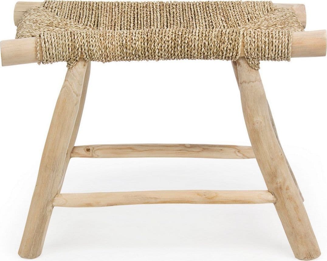 Sgabello per interno "Belinda" Struttura In Rami Di Teak, Finitura Naturale, 60 x 38 x 45 h cm Casa e cucina/Arredamento/Studio/Sedie e Sgabelli/Sgabelli Decor Space - Altamura, Commerciovirtuoso.it