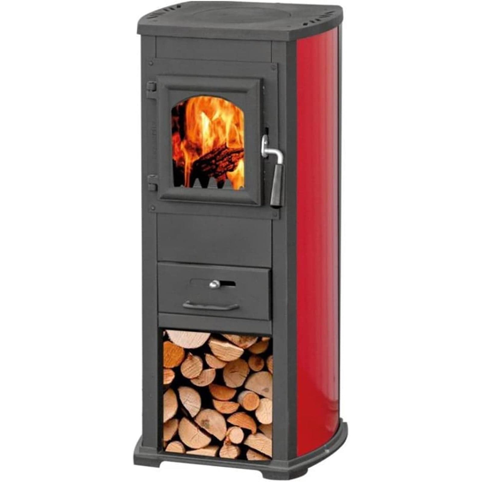 Stufa a legna "Karma" 7 kW in acciaio verniciato caminetto h 89 cm - 22