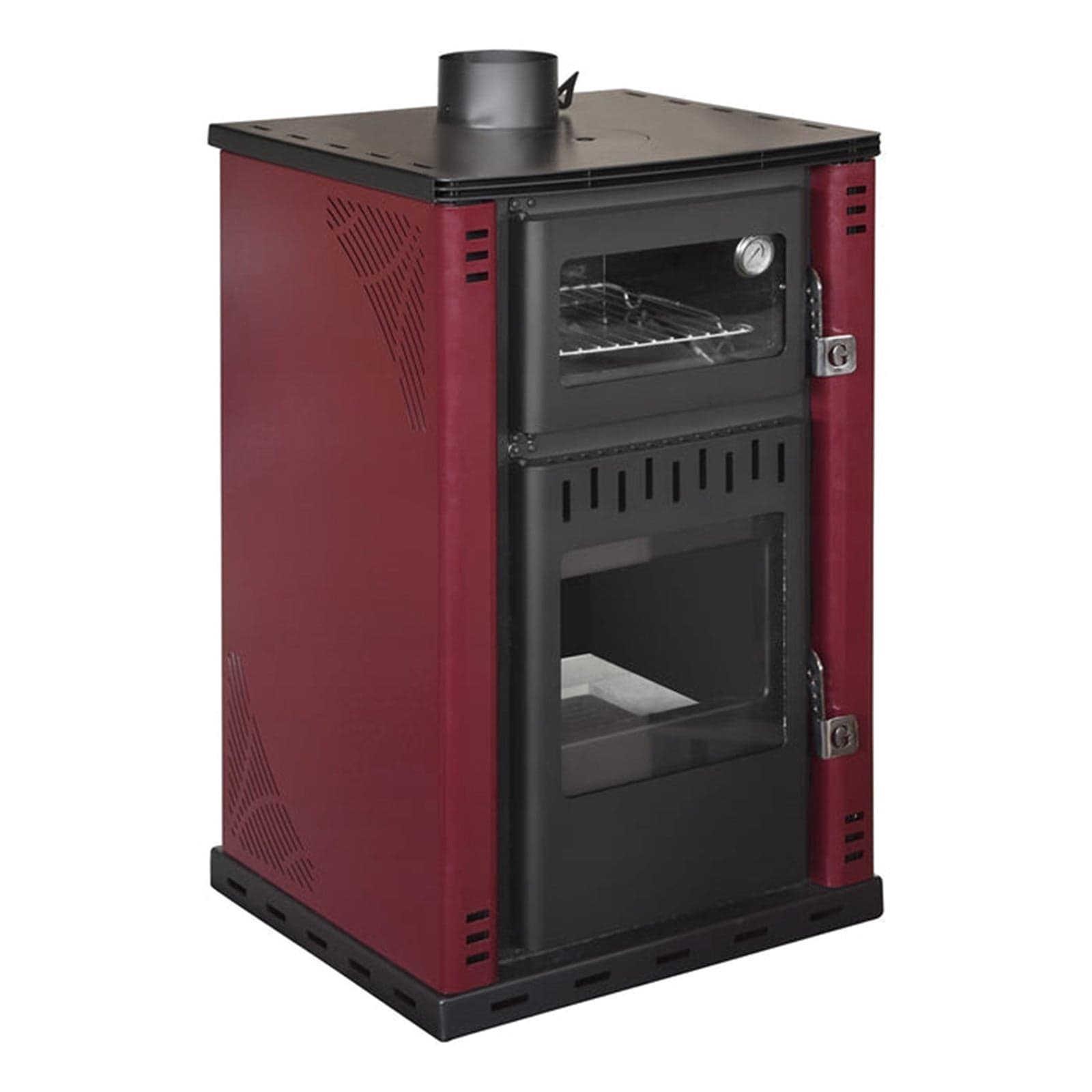 Termostufa a legna "Elsa" 27,6 kw con forno in acciaio verniciato L 38 in Impianti di riscaldamento a combustibile solido Decor Space - Altamura, commercioVirtuoso.it