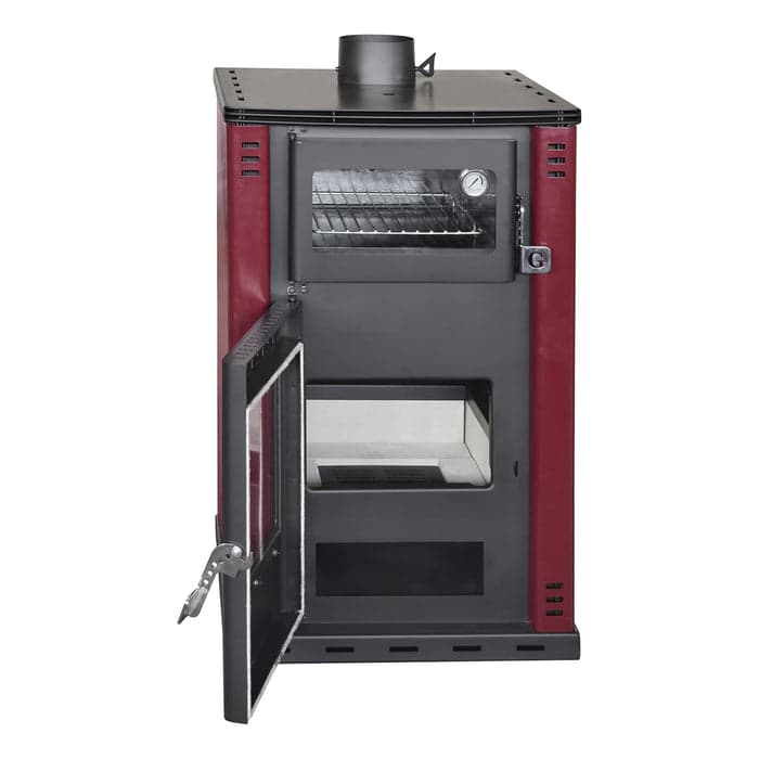 Termostufa a legna "Elsa" 27,6 kw con forno in acciaio verniciato L 38 in Impianti di riscaldamento a combustibile solido Decor Space - Altamura, commercioVirtuoso.it