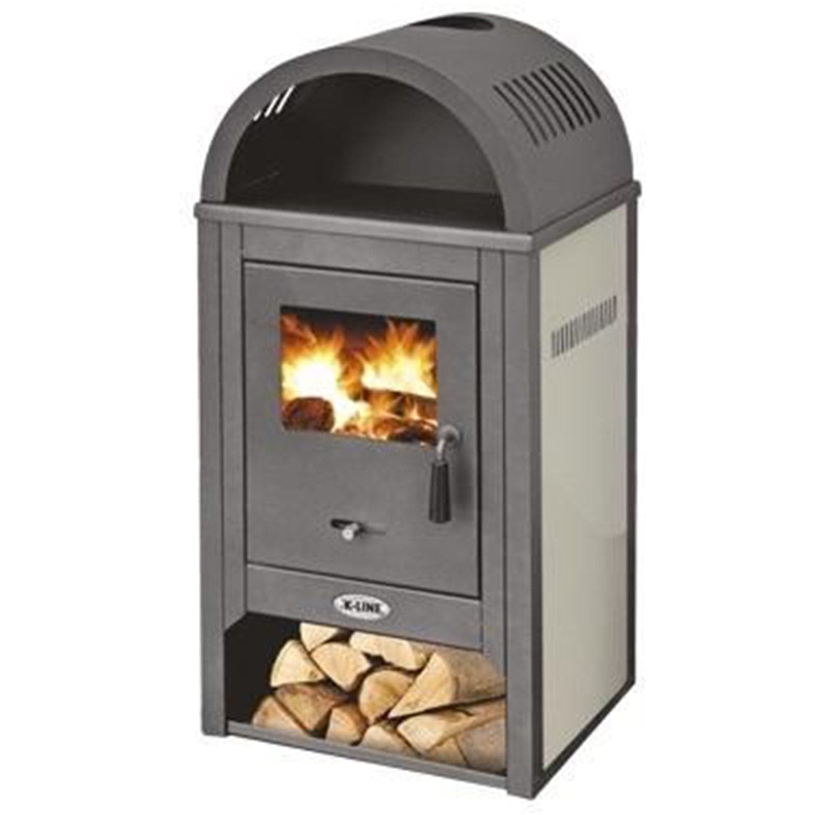 Stufa a legna "De Lux" 10 kW in acciaio verniciato caminetto h 109 cm in Impianti di riscaldamento a combustibile solido Decor Space - Altamura, commercioVirtuoso.it