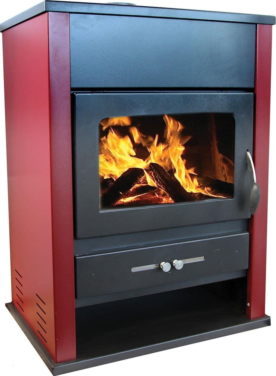 Stufa a legna "Etna" da 18 Kw in acciaio verniciato caminetto h 97 cm Made in Italy – Artigianferro Srl – moderno