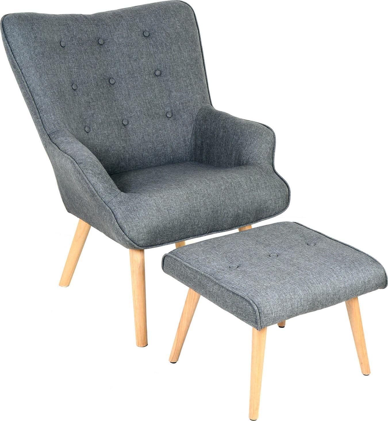 Poltrona con poggiapiedi in tessuto imbottita, design moderno da salotto h 97 cm Casa e cucina/Arredamento/Soggiorno/Poltrone e sedie/Poltrone Decor Space - Altamura, Commerciovirtuoso.it