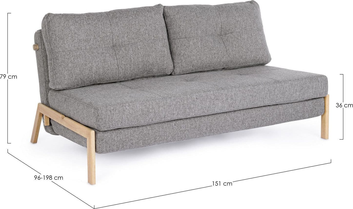 Divano letto "Hayden" con struttura in acciaio e imbottitura comoda, 95 x 96 x 79 h cm - 28